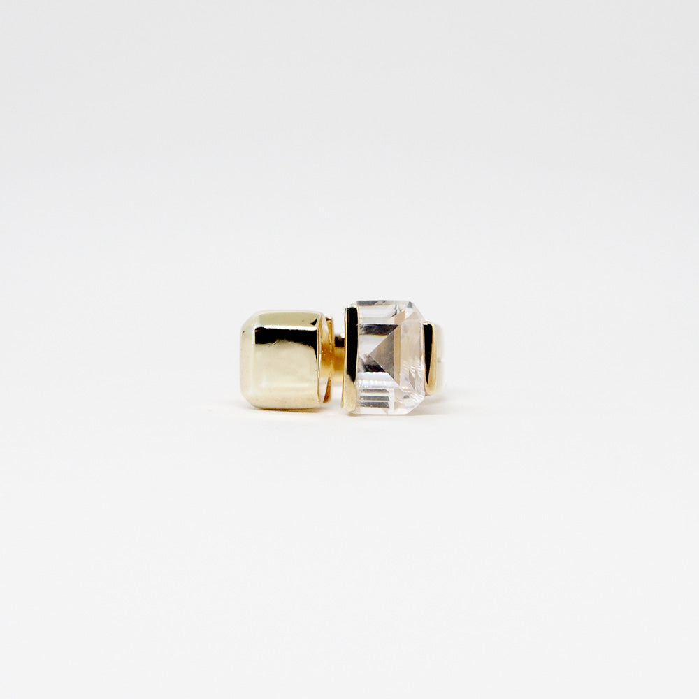 Juxtapose Ring - White Quartz - Gold