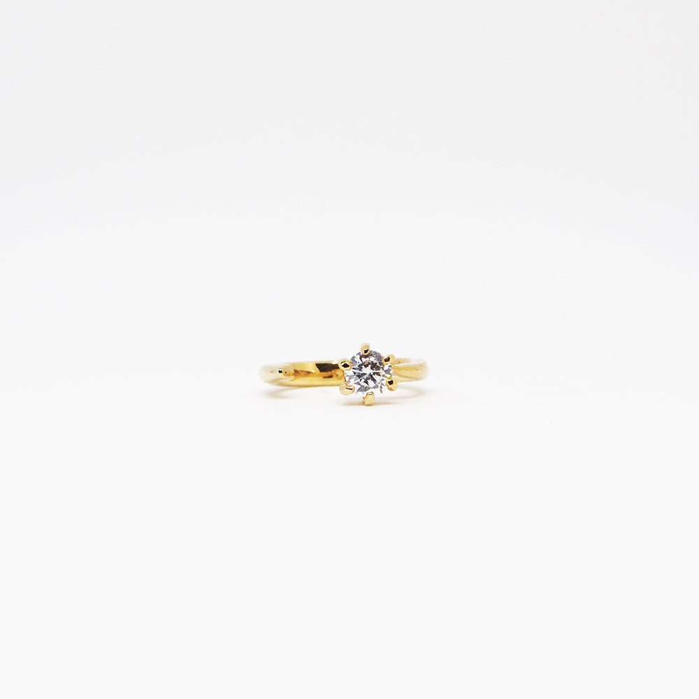 Promise Ring - White Quartz - Gold