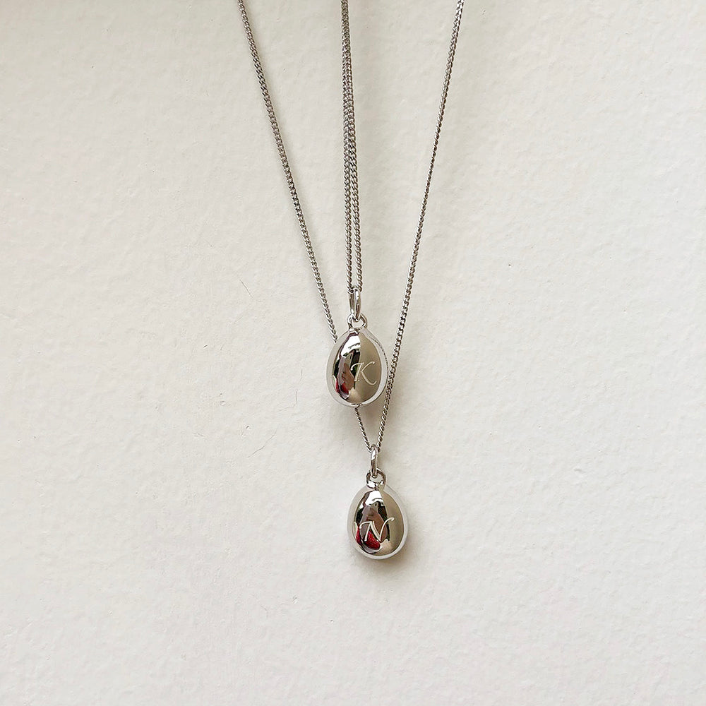 Droplet alphabet Necklace (Without Diamond)
