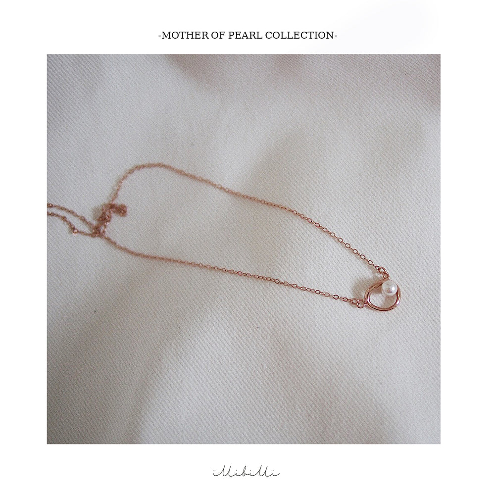 Mother of pearl Necklace - Rose Gold